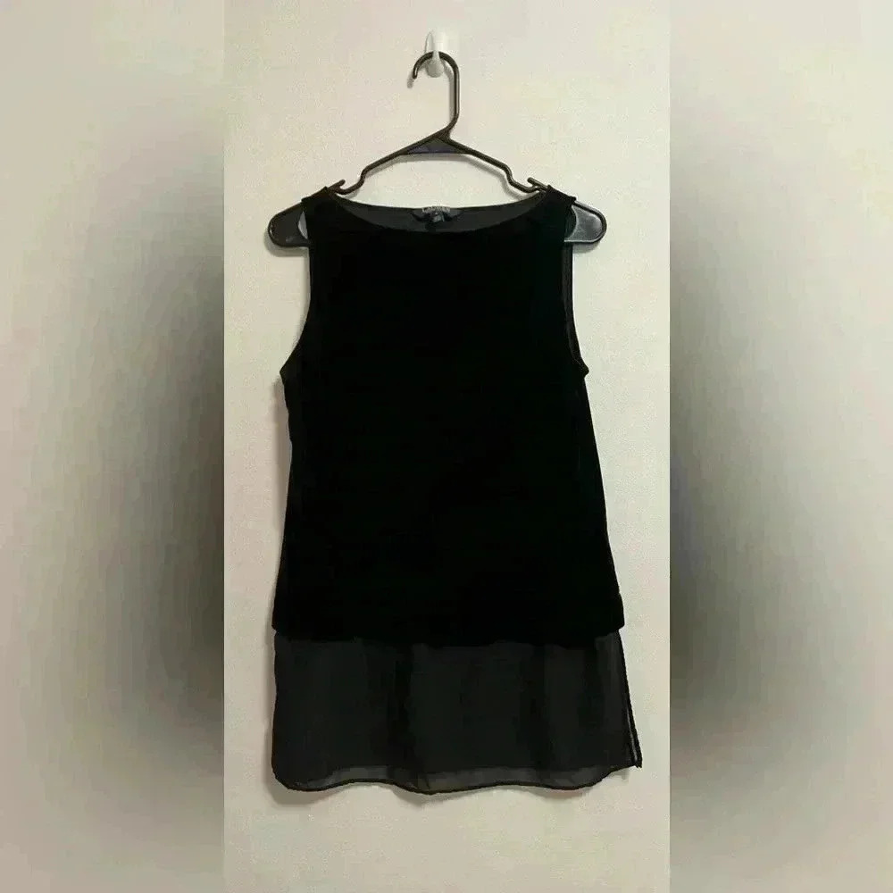 Lauren‎ by Ralph Lauren - Women’s Black Velvet Tank Tunic Top - Size S